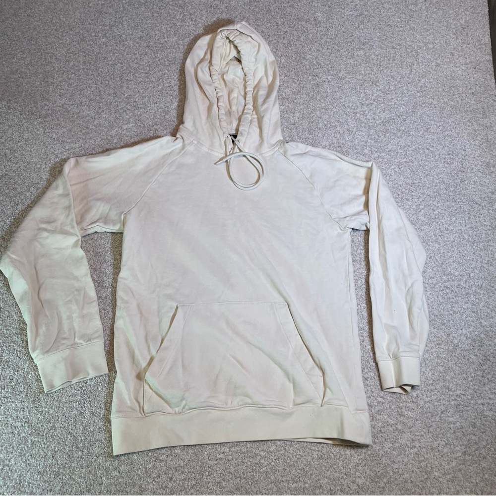 H&M Lightweight Pullover Hoodie Adult Small Off White Cream Colored Sweatshirt
